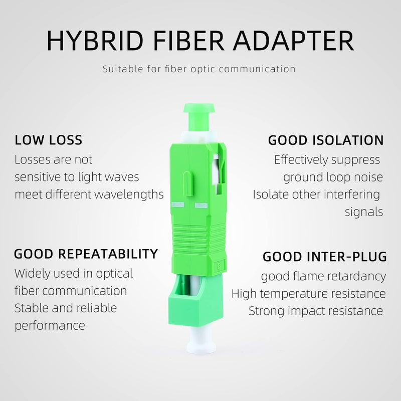 CRUISER Single Mode 9/125um SC/APC Male to LC/APC Female Hybrid Optic Optical Fiber Adapter Simplex Converter LC-SC - Image 2